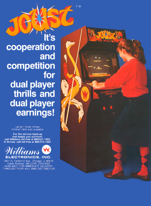 Joust (Solid Red label) Arcade Game Cover